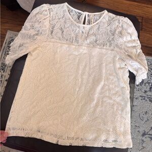 Anthropologie Cream Lace Blouse